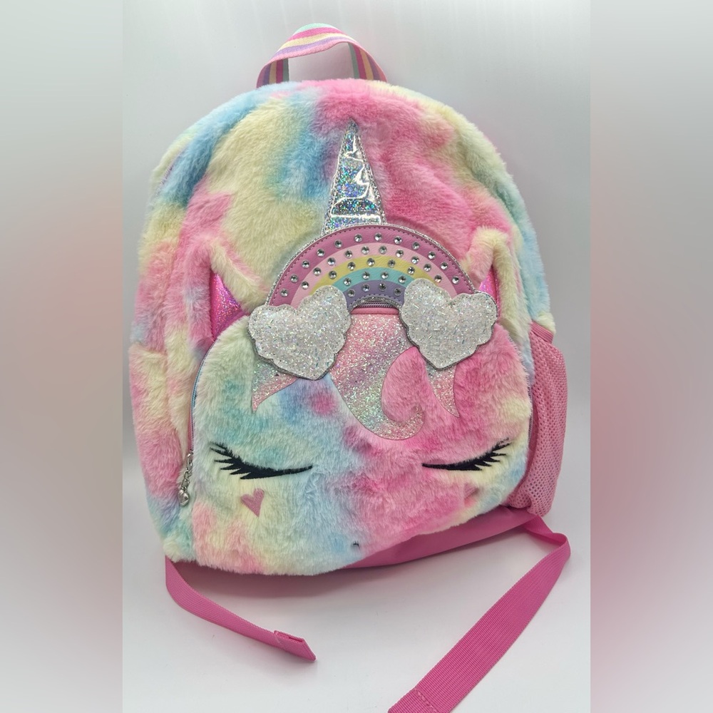 Miss Gwen’s OMG Unicorn Rainbow Plushy Backpack Multicolor New